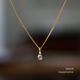 Small Birthstone Drip Pendant in Yellow Gold