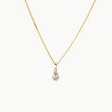 Small Birthstone Drip Pendant in Yellow Gold