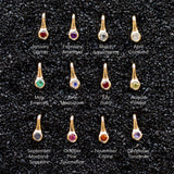 Small Birthstone Drip Pendant in Yellow Gold