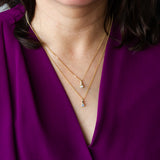 Small Birthstone Drip Pendant in Yellow Gold