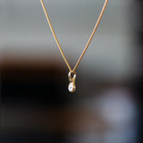 Small Diamond Drip Pendant in Yellow Gold