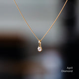 Small Birthstone Drip Pendant in Yellow Gold