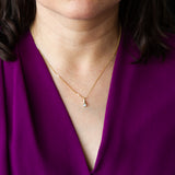 Small Diamond Drip Pendant in Yellow Gold