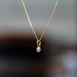 Small Medium Blue Montana Sapphire Drip Pendant in Yellow Gold