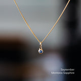 Small Birthstone Drip Pendant in Yellow Gold