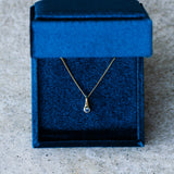 Small Medium Blue Montana Sapphire Drip Pendant in Yellow Gold