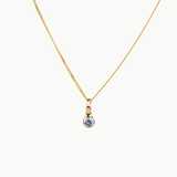 Small Medium Blue Montana Sapphire Drip Pendant in Yellow Gold