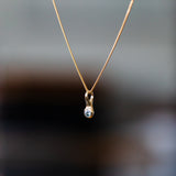 Small Teal Montana Sapphire Drip Pendant in Yellow Gold