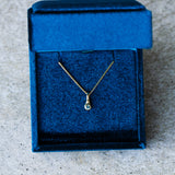 Small Teal Montana Sapphire Drip Pendant in Yellow Gold