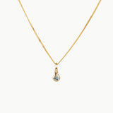 Small Teal Montana Sapphire Drip Pendant in Yellow Gold