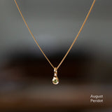 Small Birthstone Drip Pendant in Yellow Gold