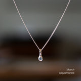 Small Birthstone Drip Pendant in Sterling Silver
