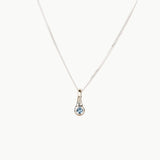 Small Birthstone Drip Pendant in Sterling Silver