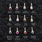 Small Birthstone Drip Pendant in Sterling Silver