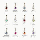 Small Birthstone Drip Pendant in Sterling Silver
