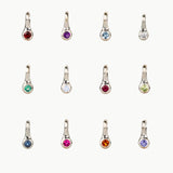 Small Birthstone Drip Pendant in Sterling Silver