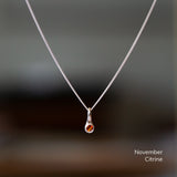 Small Birthstone Drip Pendant in Sterling Silver