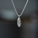 Token Oval Pendant Necklace with Diamond