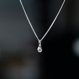 Small Diamond Drip Pendant in Sterling Silver