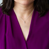 Small Diamond Drip Pendant in Sterling Silver