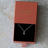 Small Diamond Drip Pendant in Sterling Silver