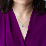 Small Blue Montana Sapphire Drip Pendant in Sterling Silver