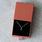 Small Blue Montana Sapphire Drip Pendant in Sterling Silver