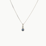 Small Blue Montana Sapphire Drip Pendant in Sterling Silver