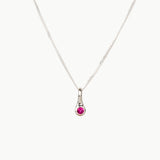 Small Birthstone Drip Pendant in Sterling Silver