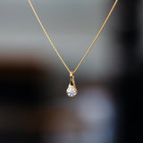 Medium Diamond Drip Pendant in Yellow Gold