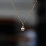 Large Diamond Drip Pendant in Yellow Gold