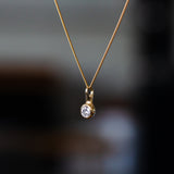 Large Diamond Drip Pendant in Yellow Gold