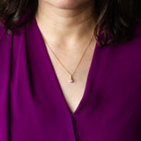 Large Diamond Drip Pendant in Yellow Gold