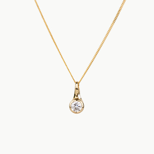 Large Diamond Drip Pendant in Yellow Gold
