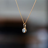Large Teal  Montana Sapphire Drip Pendant in Yellow Gold