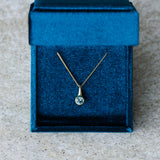 Large Teal  Montana Sapphire Drip Pendant in Yellow Gold