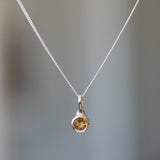 Faceted Citrine Medium Drip Pendant in Silver