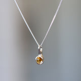 Citrine Cabochon Medium Drip Pendant in Silver