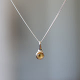 Citrine Cabochon Medium Drip Pendant in Silver