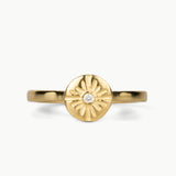 Lucia Small Yellow Gold and Diamond Ring