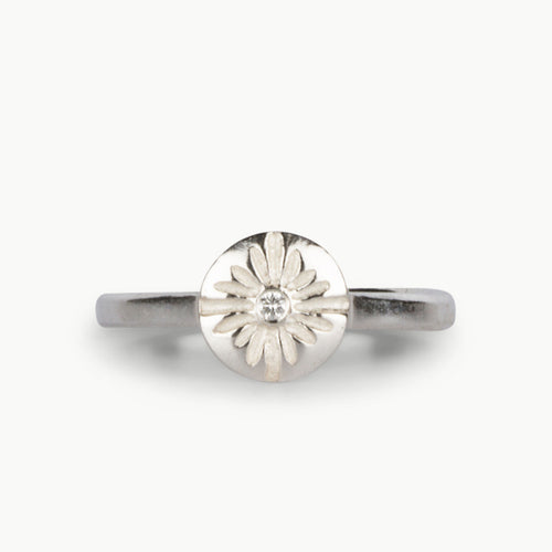 Lucia Small Silver and Diamond Ring