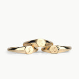 Astra Gold Signet Ring with Engraved Script Letter