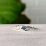 Astra Silver Signet Ring on a gray neutral background, front angle