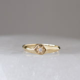 Gold & Diamond Star Astra Signet Ring