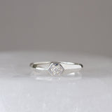 Silver Astra Star Signet Ring with Diamond