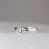 Silver Astra Star Signet Ring with Diamond