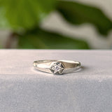 Silver Astra Star Signet Ring with Diamond