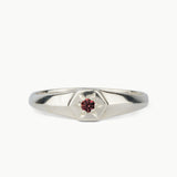 Star Astra Birthstone Signet Ring in Sterling Silver