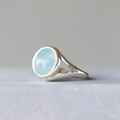 Aquamarine Silver Cleo Ring #1