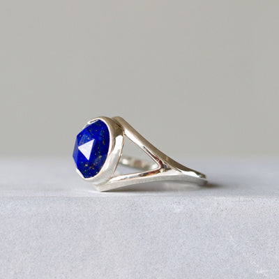 Lapis Silver Cleo Ring